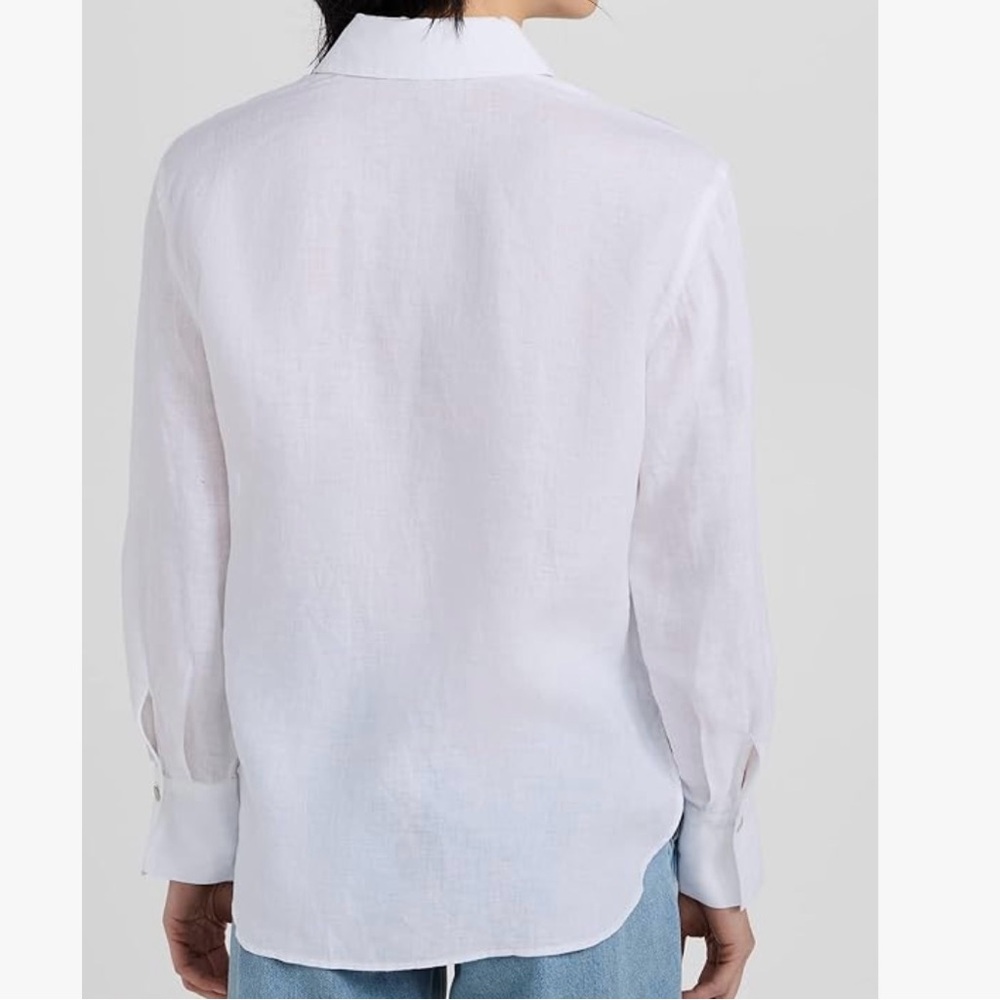 Vince Classic White linen blend Button-Up Shirt size M - Picture 3 of 16